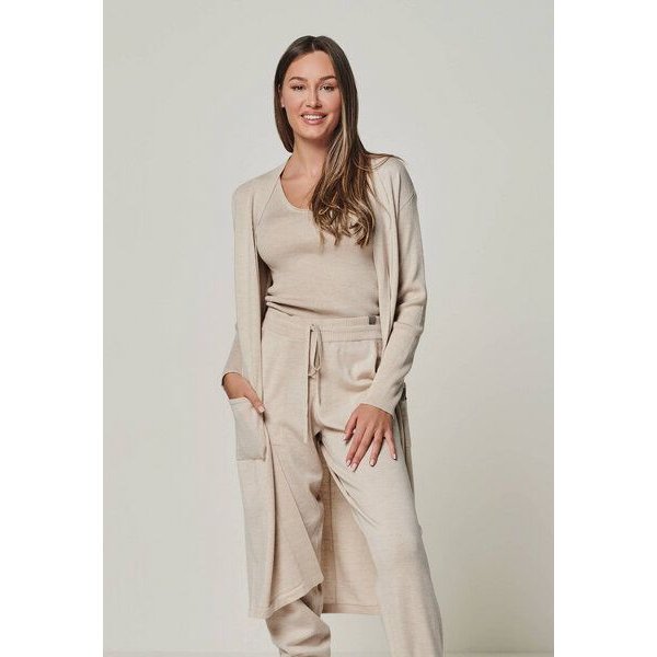 YOU LOOK PERFECT 100% Merino langer Cardigan mit Taschen "Blossom"