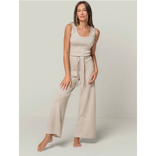 YOU LOOK PERFECT Merino Loungewear Set "Stricktop Blossom & weite Strickhose Bailey"