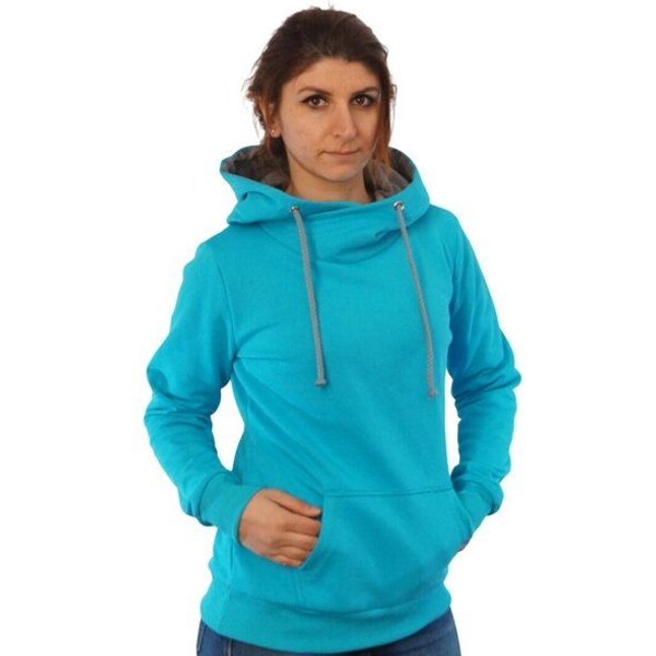 WASNI Frauen-Hoodie mit Schalkragen, made in Esslingen aus GOTS-zertifizierter Bio-Baumwolle