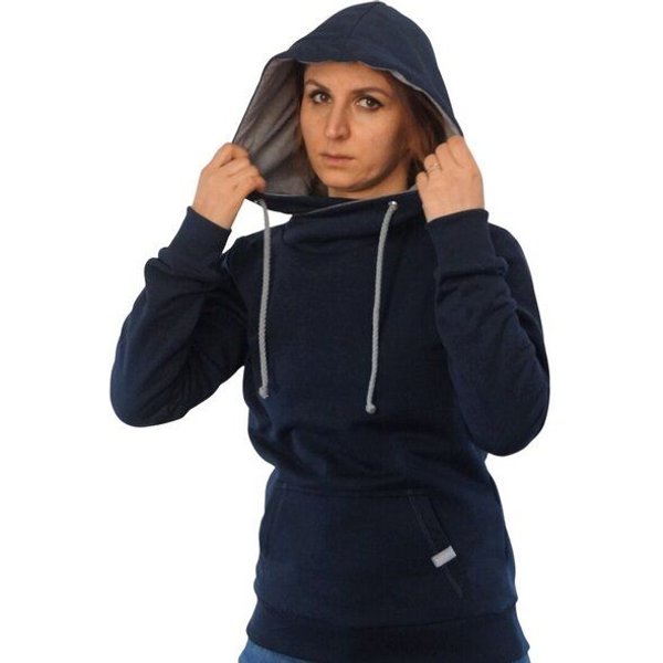 WASNI Frauen-Hoodie mit Schalkragen, made in Esslingen aus GOTS-zertifizierter Bio-Baumwolle