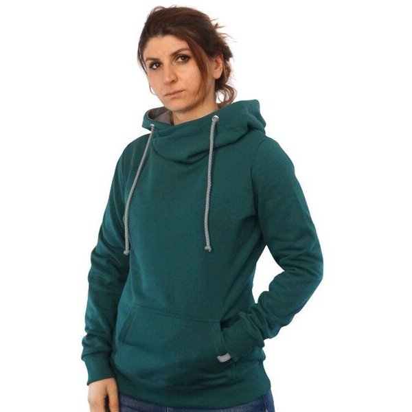 WASNI Frauen-Hoodie mit Schalkragen, made in Esslingen aus GOTS-zertifizierter Bio-Baumwolle