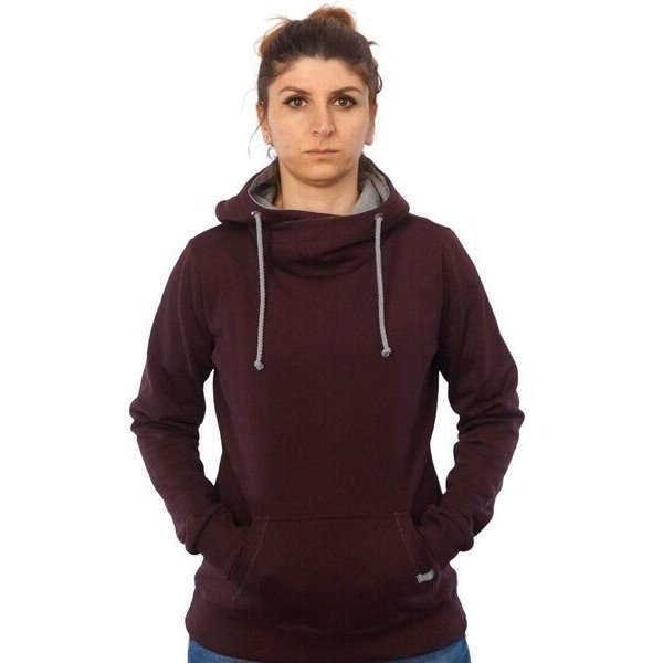 WASNI Frauen-Hoodie mit Schalkragen, made in Esslingen aus GOTS-zertifizierter Bio-Baumwolle