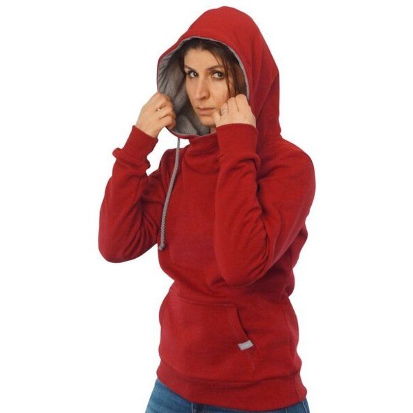 WASNI Frauen-Hoodie mit Schalkragen, made in Esslingen aus GOTS-zertifizierter Bio-Baumwolle