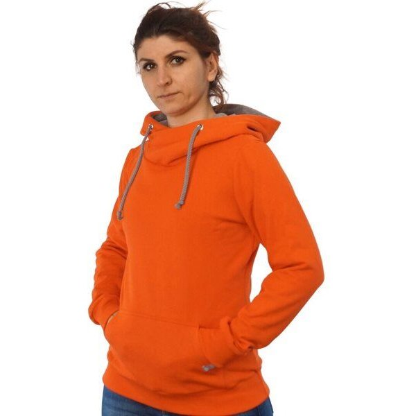 WASNI Frauen-Hoodie mit Schalkragen, made in Esslingen aus GOTS-zertifizierter Bio-Baumwolle