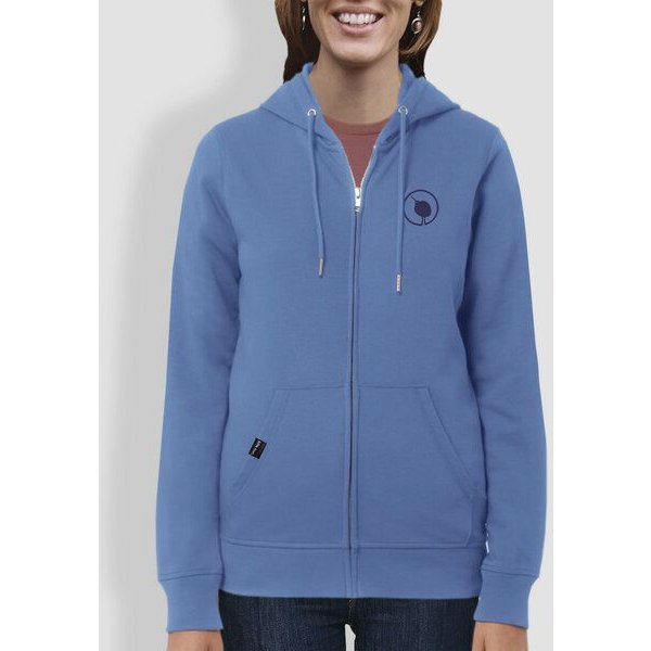 Damen Hoodie, "little kiwi", Burgundy, Bright Blue