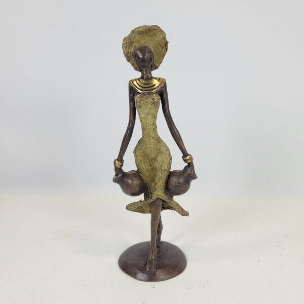Moogoo Creative Africa Bronze-Skulptur "Frau mit zwei Amphoren" by Soré | verschiedene Farben und Größen