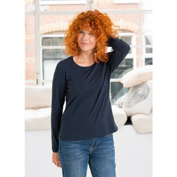 Heidekönigin Langarmshirt Uni Basic GOTS