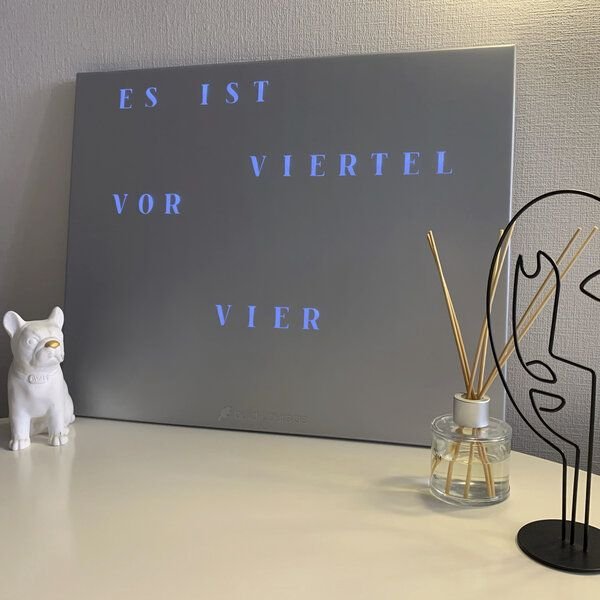 build-yours Wortuhr WordClock Jupiter - LED Wanduhr - Schiefer, Space, Weißer Marmor uvm.