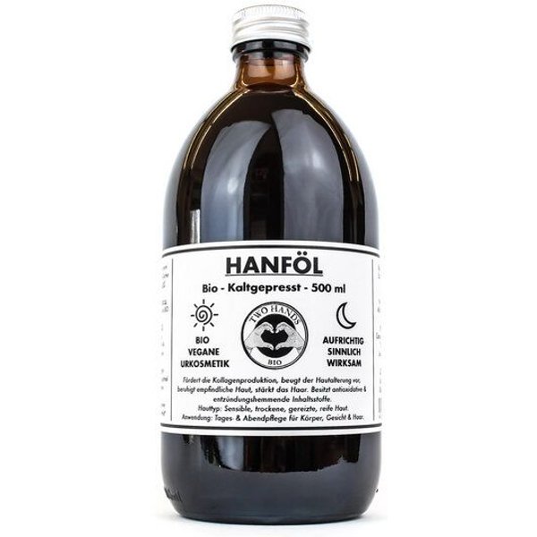 Two Hands BIO Hanföl - Bio - Vegan - Kaltgepresst - 500 ml