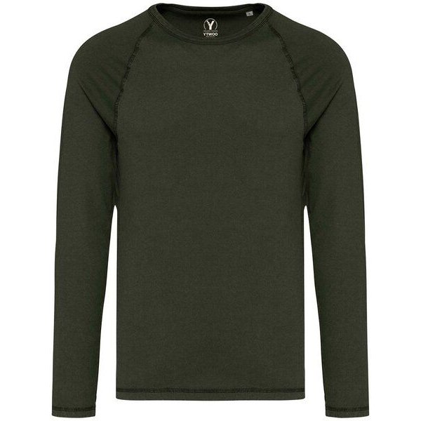 YTWOO GreenStyle Herren Raglan-Shirt: Longsleeve aus Bio-Baumwolle