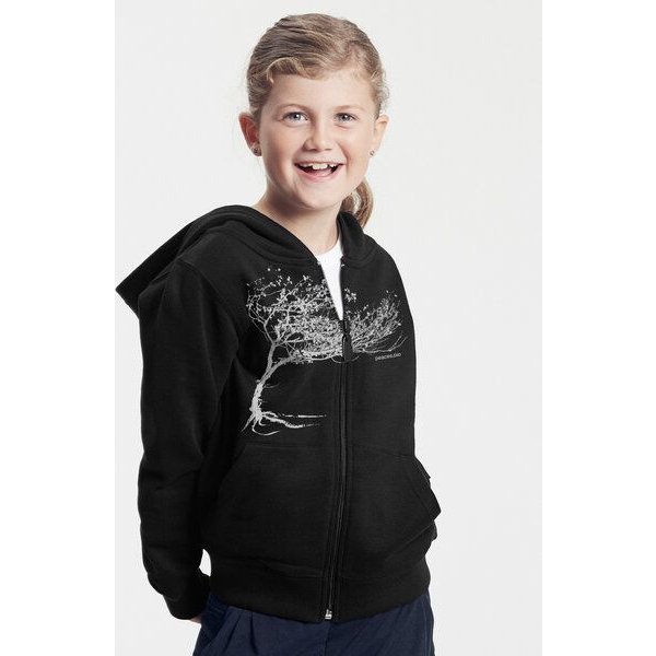 Peaces.bio - handbedruckte Biomode Kinder Zip-Hoodie Windy Tree