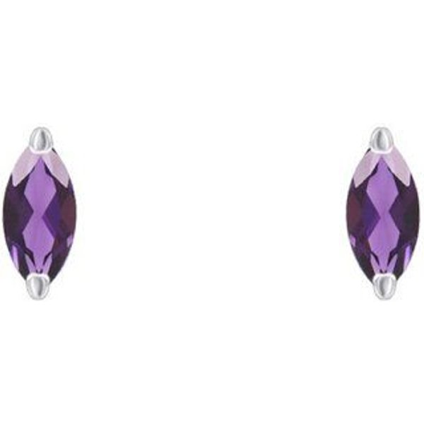 Eppi Minimalistische silberne Ohrringe mit Amethysten Andine