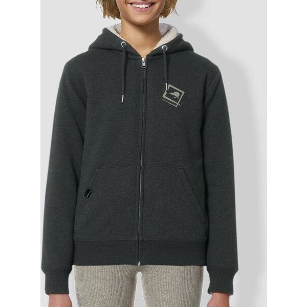 little kiwi Damen Hoodie, "Eingerahmt", Dark Heather Grey