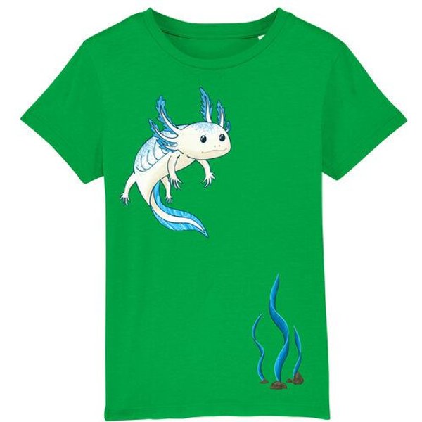 Spangeltangel Kinder-T-Shirt "Axolotl", Bio-Baumwolle, bedruckt