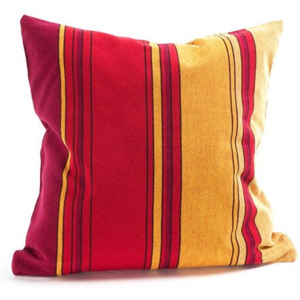 HängemattenGlück Sofakissen / Kopfkissen aus reiner Bio Baumwolle (Bezug und Füllung) 60x60cm Rot- / Gelbtöne