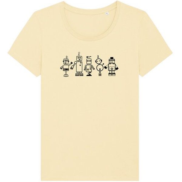 Spangeltangel T-Shirt "Roboter", Damenshirt, bedruckt, Handsiebdruck