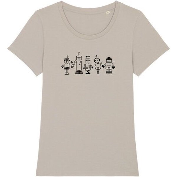 Spangeltangel T-Shirt "Roboter", Damenshirt, bedruckt, Handsiebdruck