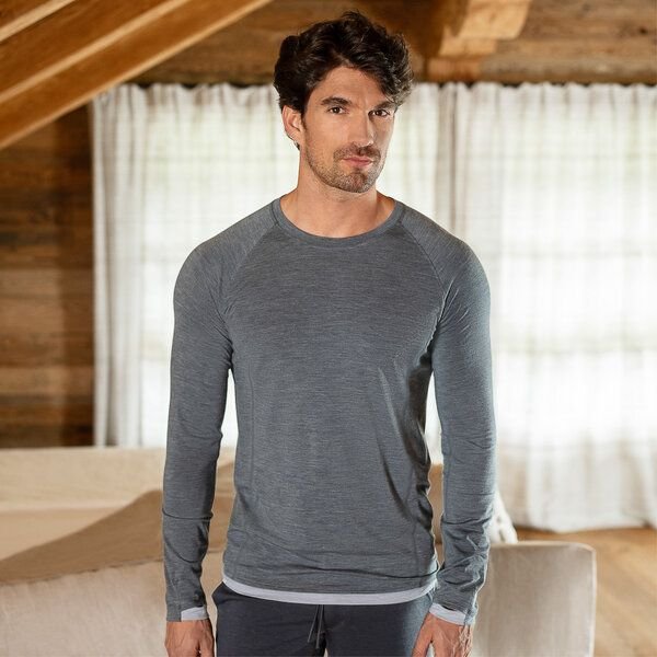 Dagsmejan Herren Langarmshirt aus Merino Wolle