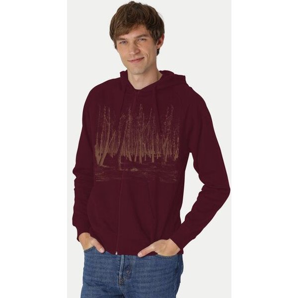 Peaces.bio - handbedruckte Biomode Herren Zip-Hoodie Woodland