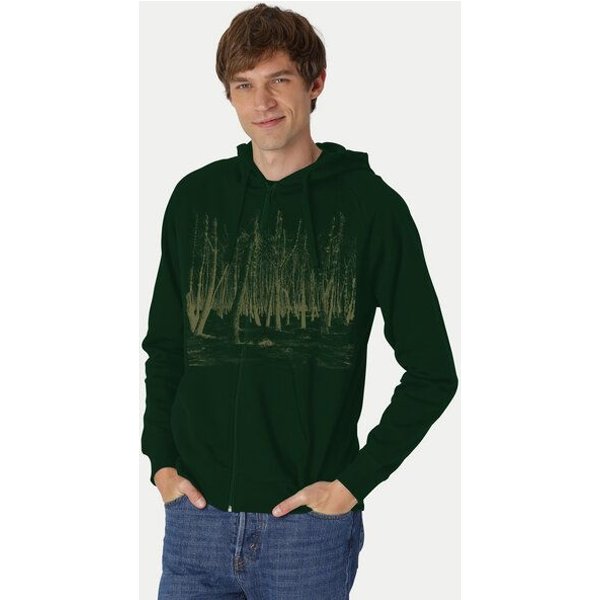 Peaces.bio - handbedruckte Biomode Herren Zip-Hoodie Woodland