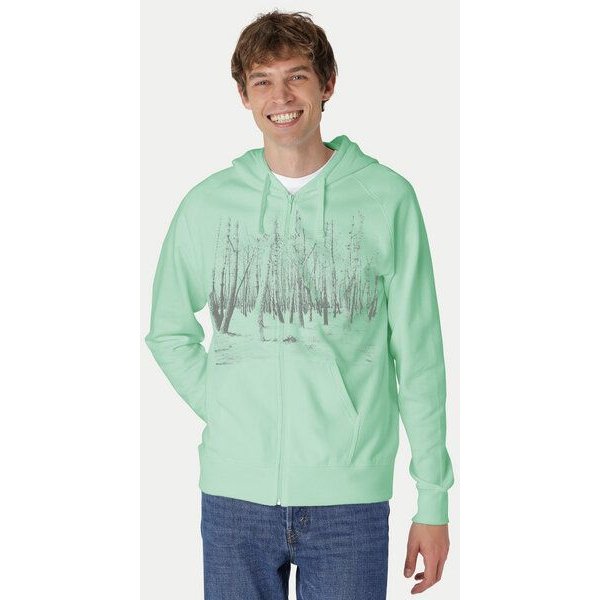 Peaces.bio - handbedruckte Biomode Herren Zip-Hoodie Woodland