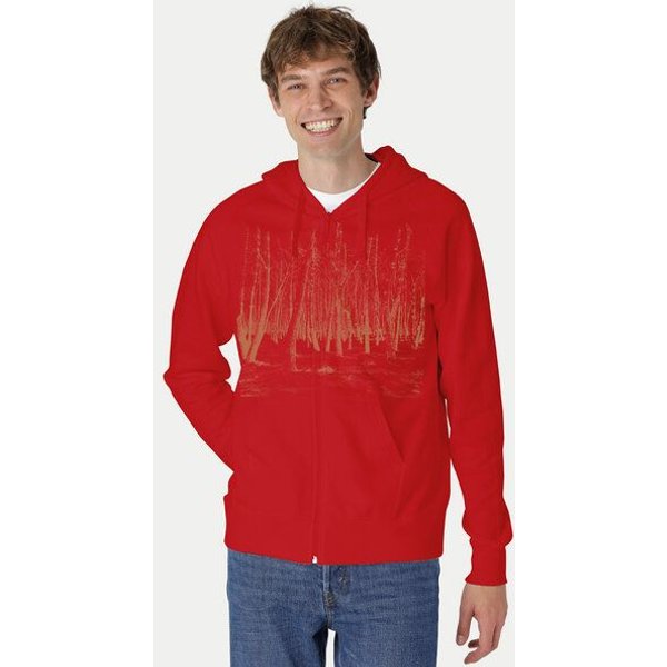 Peaces.bio - handbedruckte Biomode Herren Zip-Hoodie Woodland