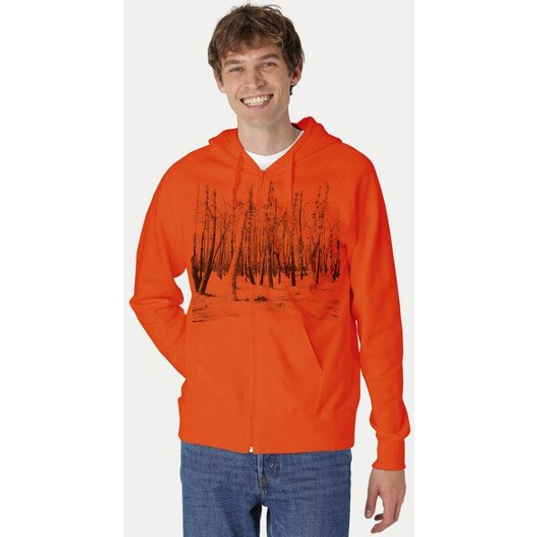 Peaces.bio - handbedruckte Biomode Herren Zip-Hoodie Woodland