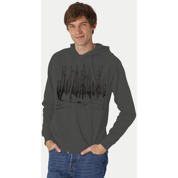 Peaces.bio - handbedruckte Biomode Herren Zip-Hoodie Woodland