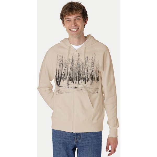 Peaces.bio - handbedruckte Biomode Herren Zip-Hoodie Woodland