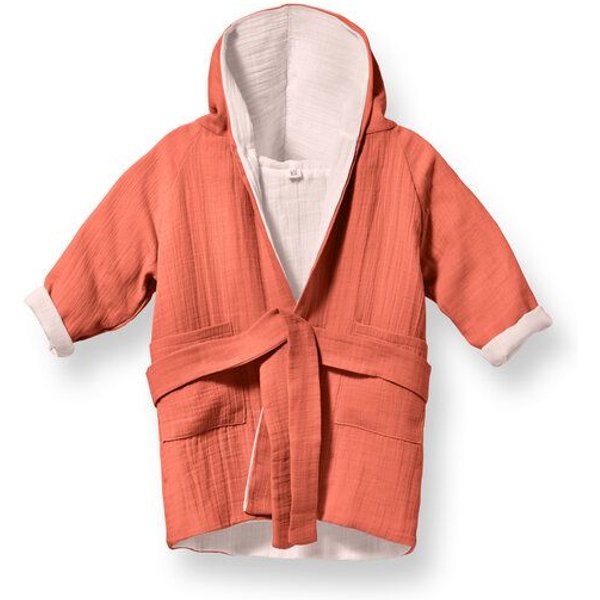 Mababu Bademantel Kinder mit Kapuze | 100% GOTS Bio-Baumwolle mit 2 Taschen und Gürtel | 1-6 Jahre | 4 Farben | Baby Bademantel