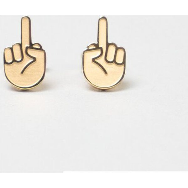 Fyngers Ohrstecker aus chirurgischen Edelstahl hochglanzpoliert - Modell F*CK YOU