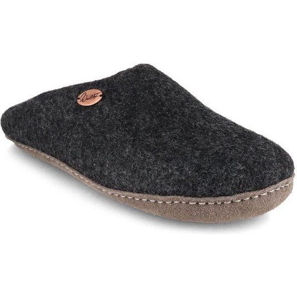 WoolFit Handgefilzte Pantoffeln ohne Fersenrand Hausschuhe aus 100% Wolle