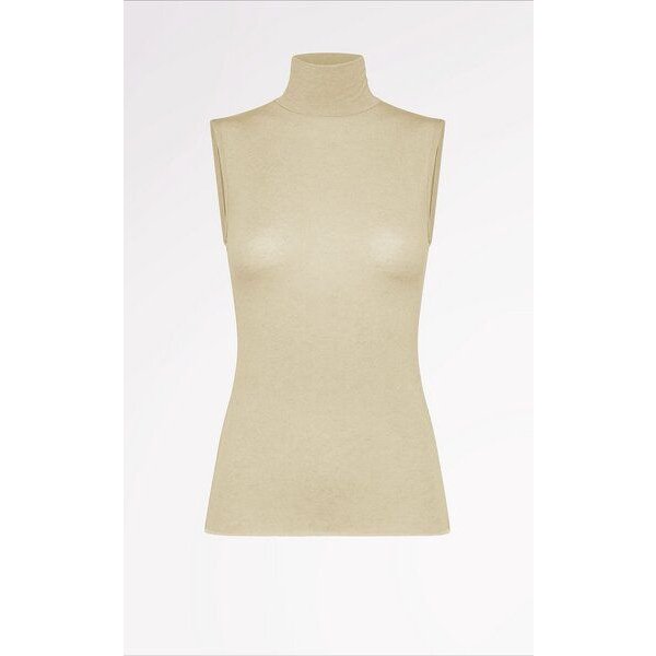 CASAGiN Ärmelloser Rollkragenpullover aus TENCEL und Kaschmir