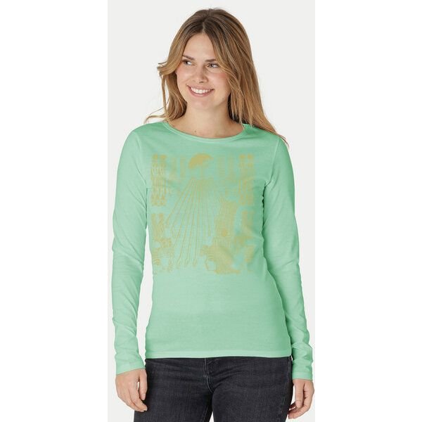 Peaces.bio - handbedruckte Biomode Langarmshirt Damen Sonnenscheibe Aton