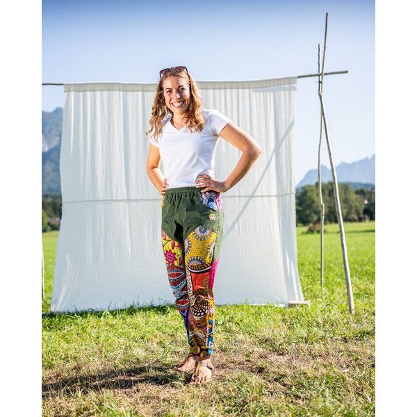 JUAdesign Sommer Hose - BAGGY Damen, bunt, bequem, baggy eben