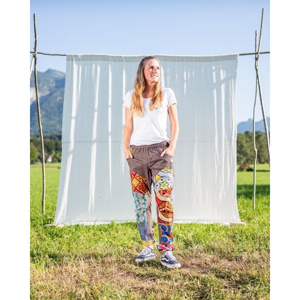 JUAdesign Sommer Hose - BAGGY Damen, bunt, bequem, baggy eben