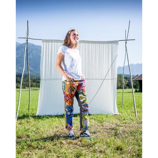 JUAdesign Sommer Hose - SLIM Damen, farbenfroh, lässig, schick