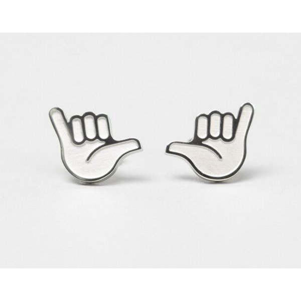 Fyngers Ohrstecker aus chirurgischen Edelstahl hochglanzpoliert - Modell HANG LOOSE