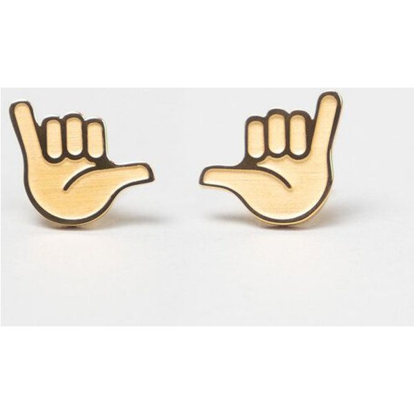 Fyngers Ohrstecker aus chirurgischen Edelstahl hochglanzpoliert - Modell HANG LOOSE