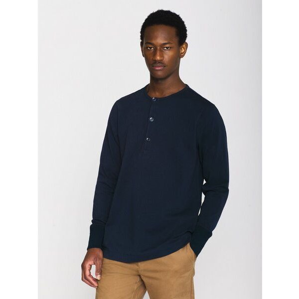 KnowledgeCotton Apparel Sweatshirt - BO long sleeve henley - aus Bio-Baumwolle