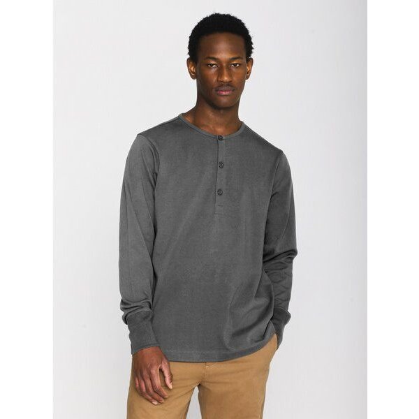 KnowledgeCotton Apparel Sweatshirt - BO long sleeve henley - aus Bio-Baumwolle