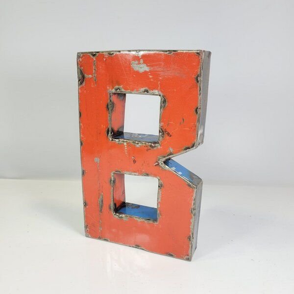 Moogoo Creative Africa Buchstabe "B" aus recycelten Ölfässern | 22 oder 50 cm | verschiedene Farben | Upcycling | handgemacht & fair