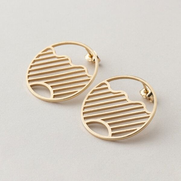ChristinaPauls Slow jewellery Ohrstecker Kamo, groß in Silber und Gold