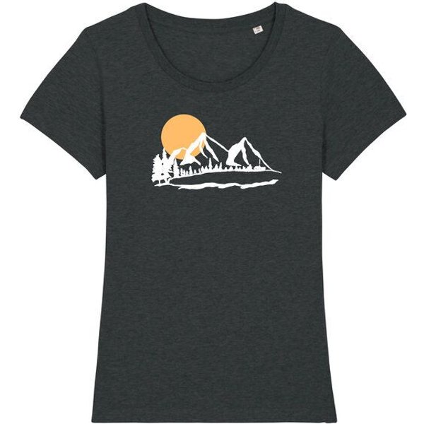 Spangeltangel T-Shirt "Bergluft", Berge, Siebdruck, für Frauen, Berglandschaft, bedruckt, Biobaumwolle