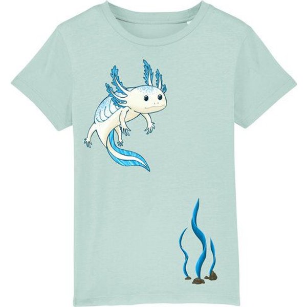 Spangeltangel Kinder-T-Shirt "Axolotl", Bio-Baumwolle, bedruckt