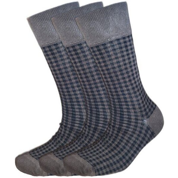 BLS Organic 3er Pack GOTS zertifiziert 98 % Bio-Baumwolle Quadrat Design Socken