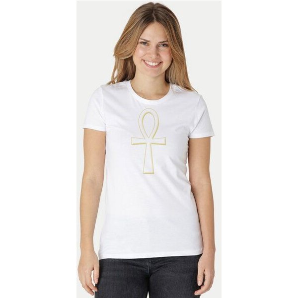 Peaces.bio - handbedruckte Biomode Damen Fit T-Shirt Ankh