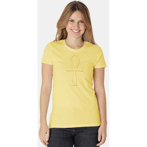 Peaces.bio - handbedruckte Biomode Damen Fit T-Shirt Ankh