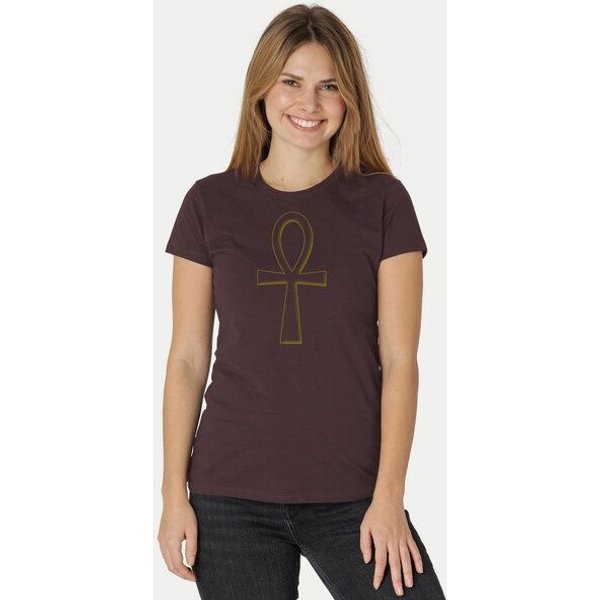 Peaces.bio - handbedruckte Biomode Damen Fit T-Shirt Ankh