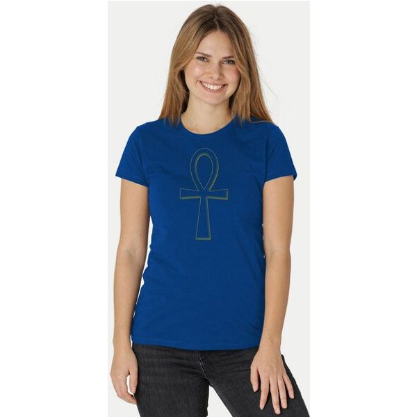 Peaces.bio - handbedruckte Biomode Damen Fit T-Shirt Ankh